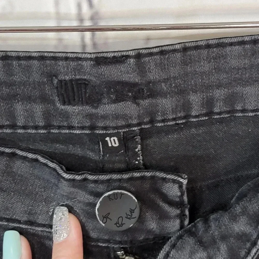Kut FROM THE KLOTH Womens Black Straight Leg Jeans Casual Denim Everyday Wear 10